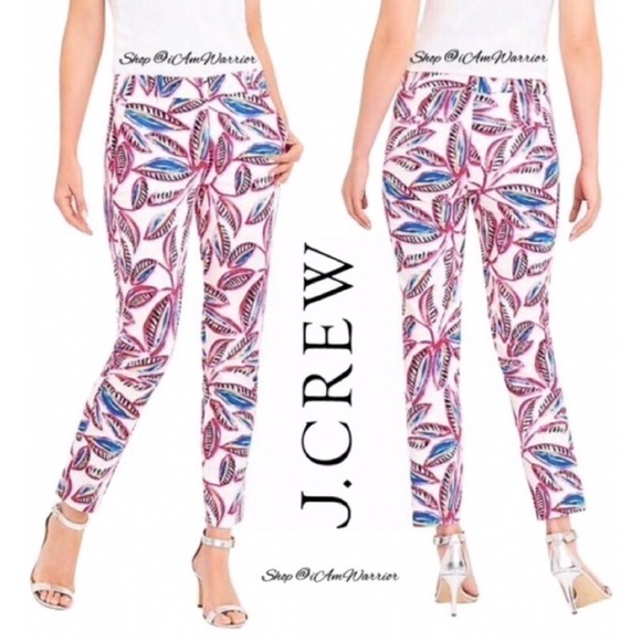 J.Crew NWT botanical leaf print ankle pants *shop@iamwarrior - Picture 1 of 8